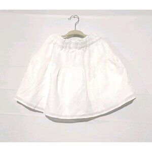 NWT Uniqlo Girls 5-6 Tiered Mini Skort  White Lined Side Pockets